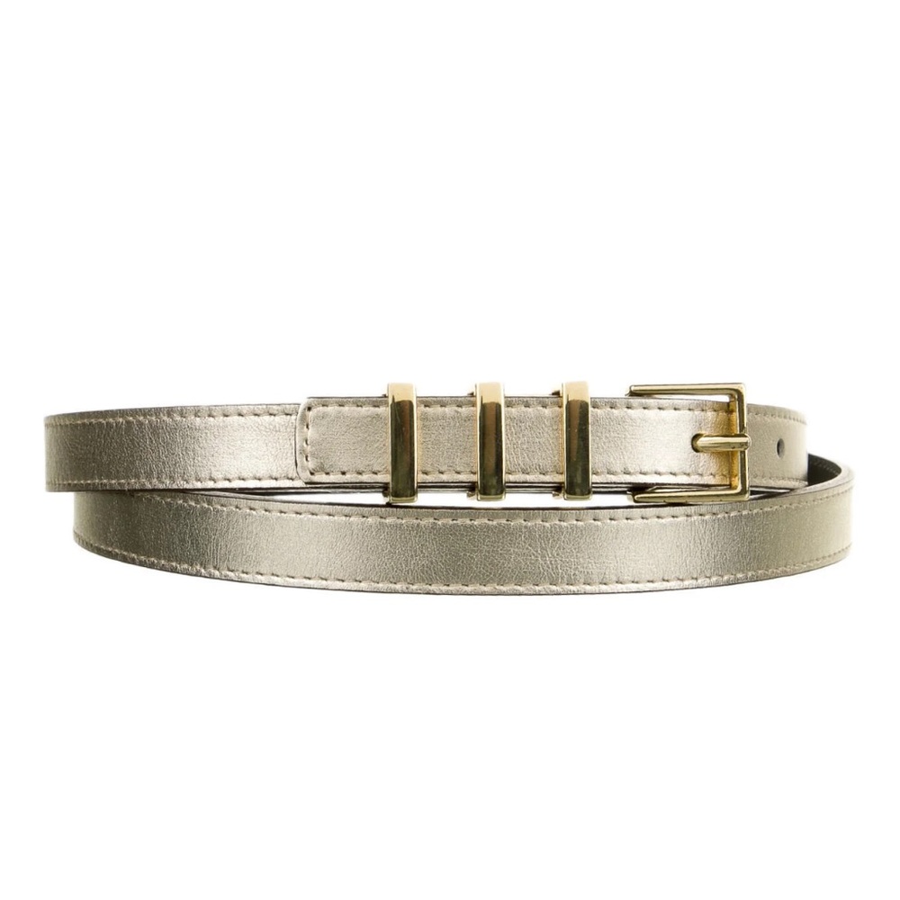 Sandro Paris Gold Skinny Leather Belt Size T1
